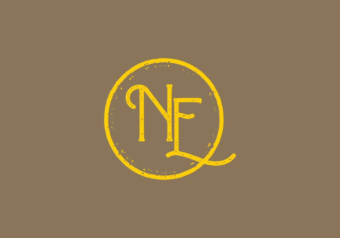 Vintage style of NE initial letter vector