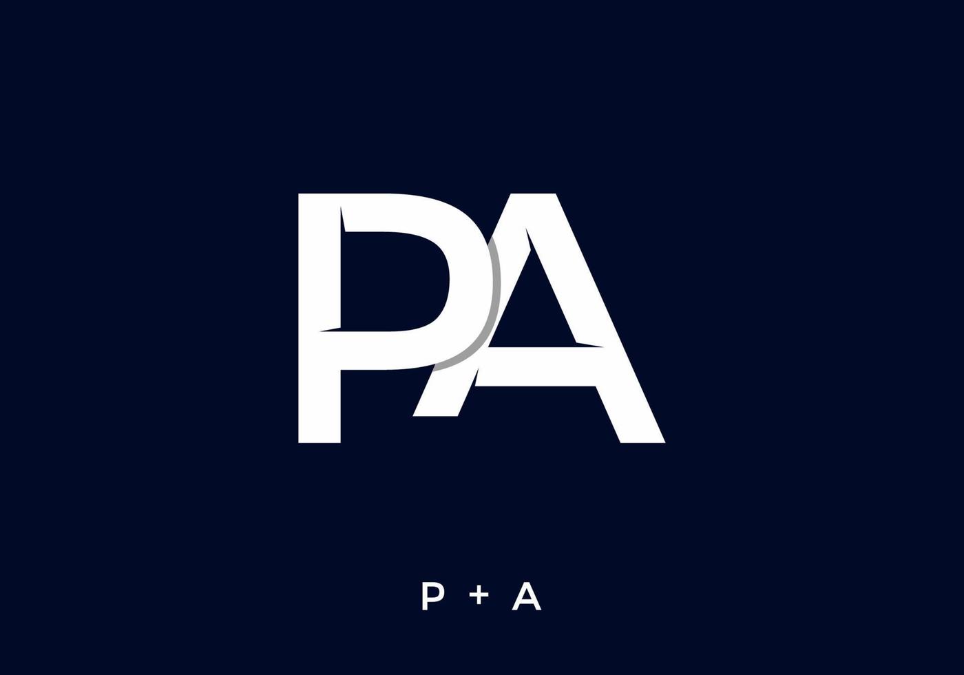 White color of PA initial letter vector