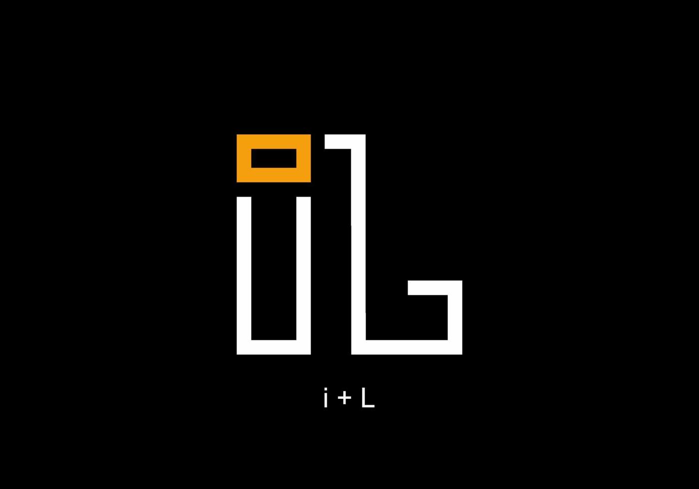 White orange of merger iL initial letter text vector