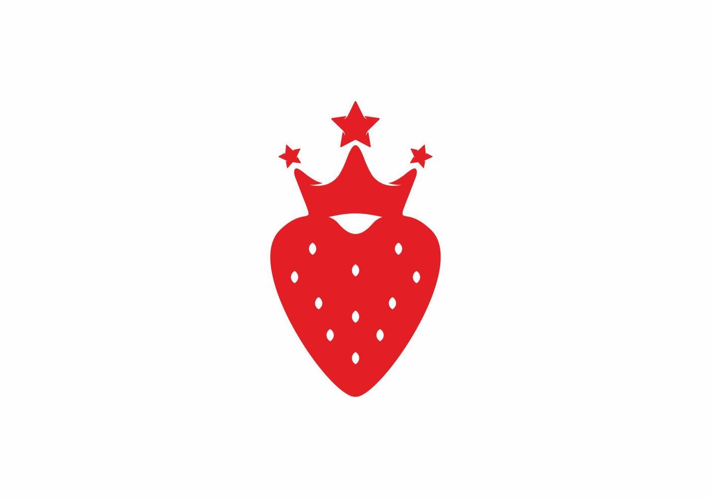 Red strawberry king with crown vector