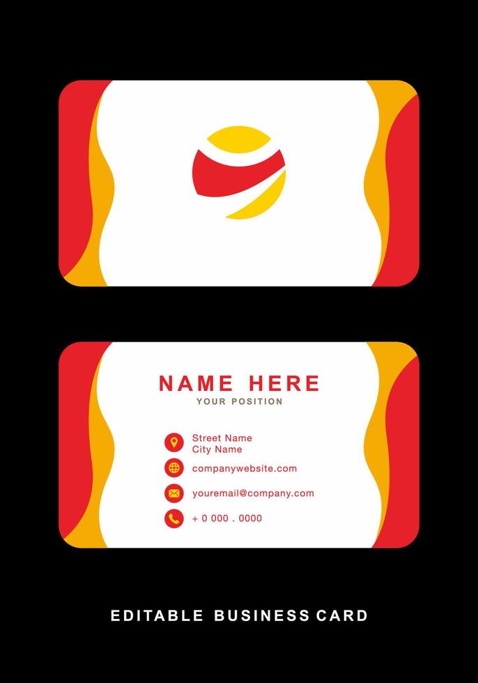 diseño de tarjeta de visita roja colorida vector