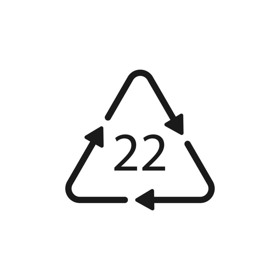 Paper recycling symbol PAP 22. Vector illustration.