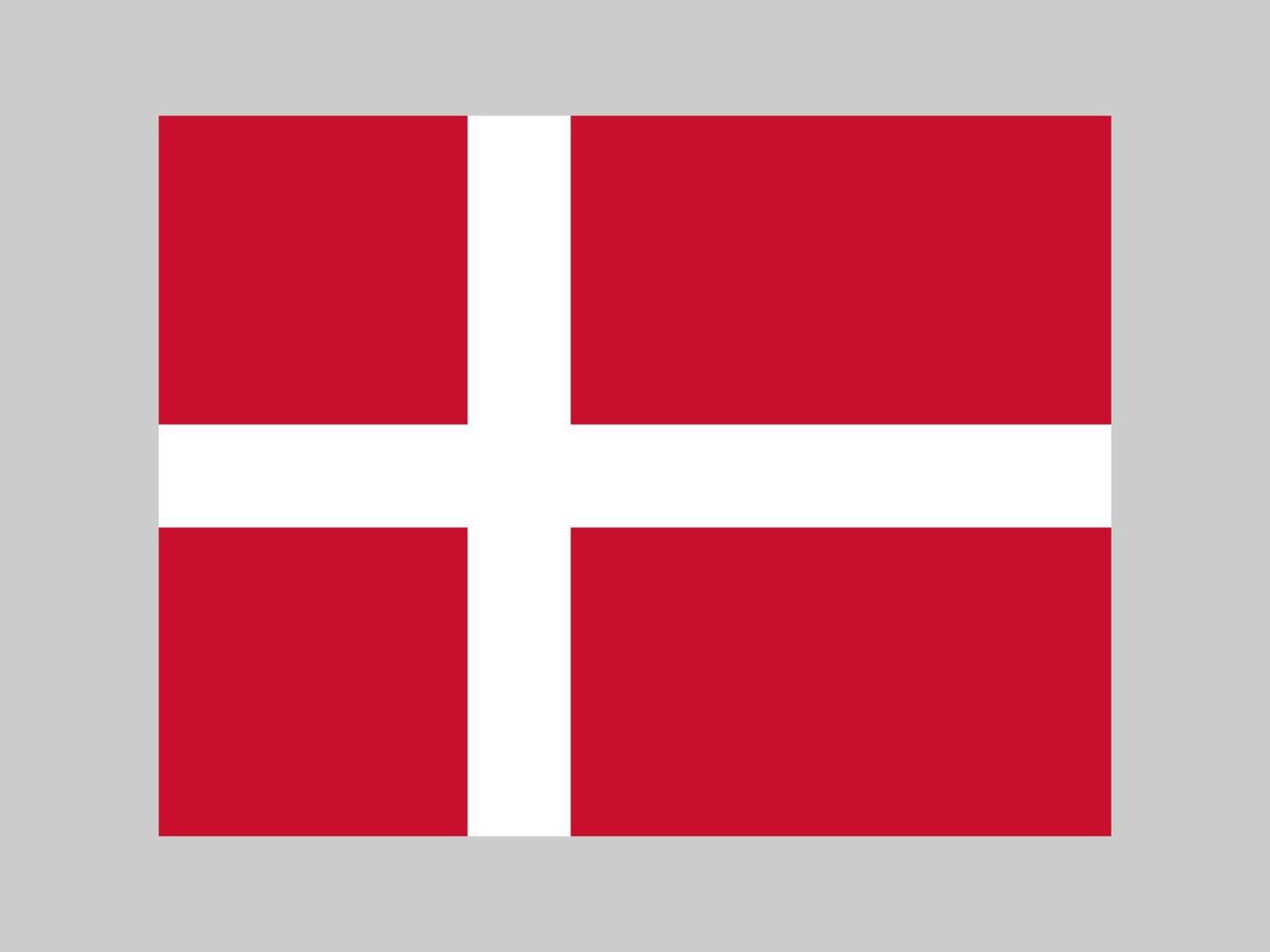 Denmark flag, official colors and proportion. Vector illustration.