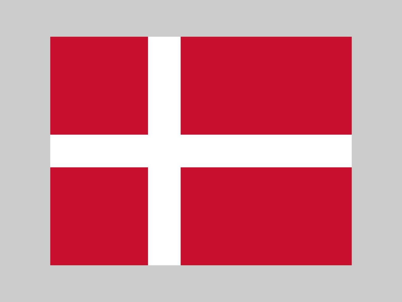 Denmark flag, official colors and proportion. Vector illustration.