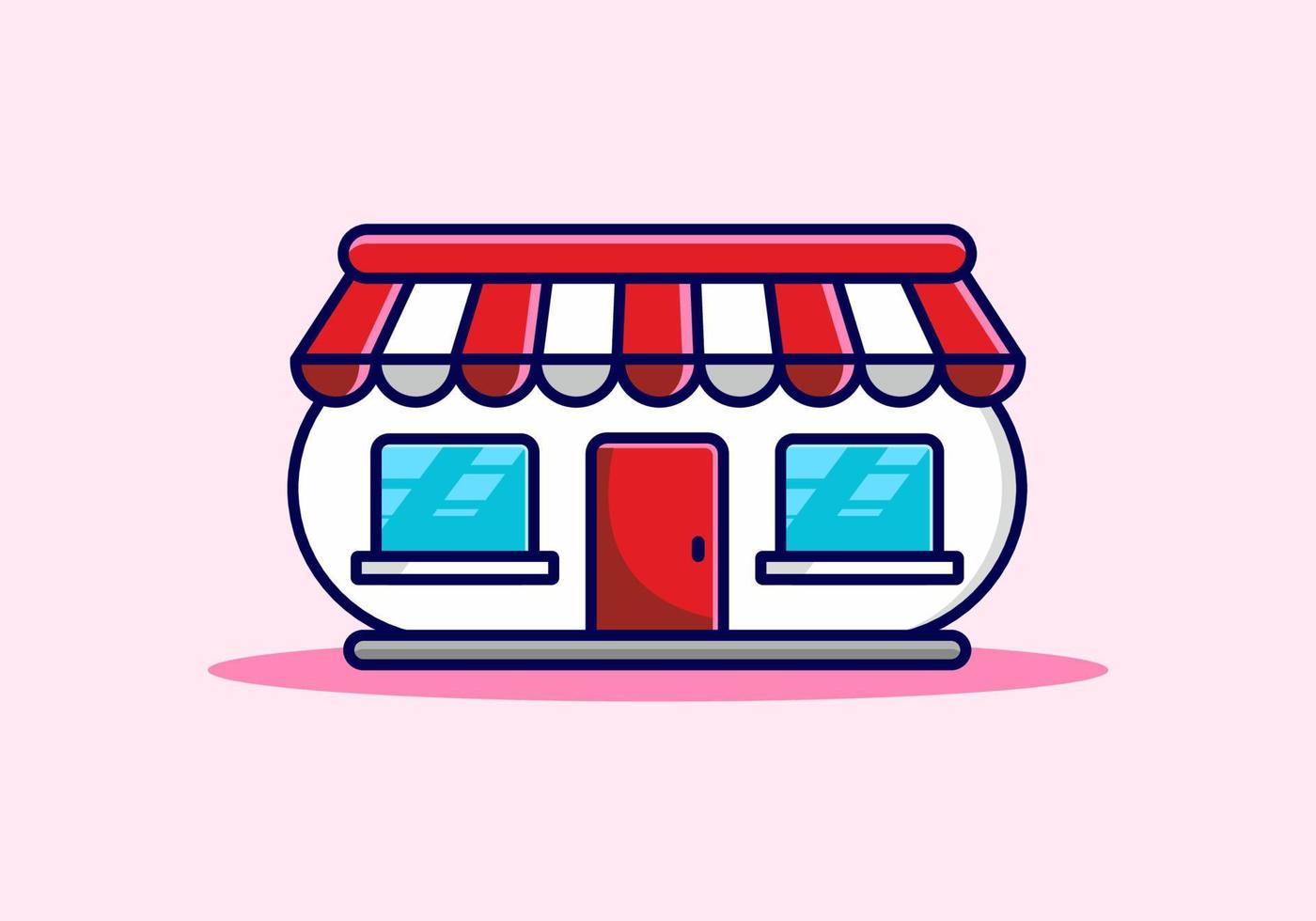 Unique red pink store building vector