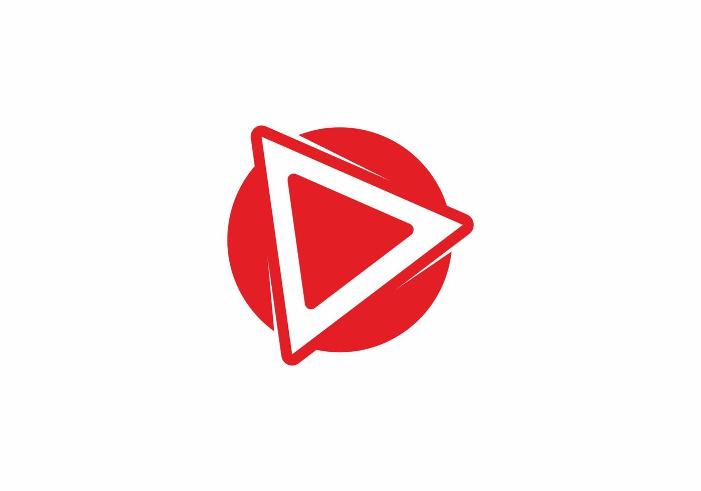 Red color of triangle and circle vector