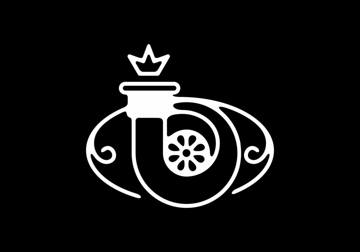 White on black background line art of king turbo vector