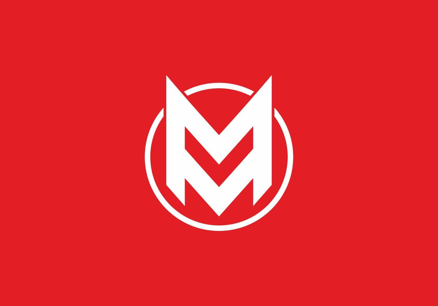 Red white double M letter vector
