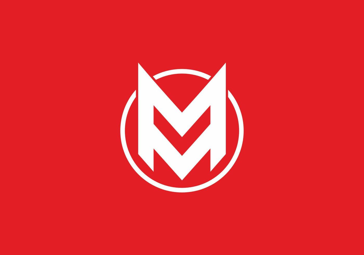 Red white double M letter vector