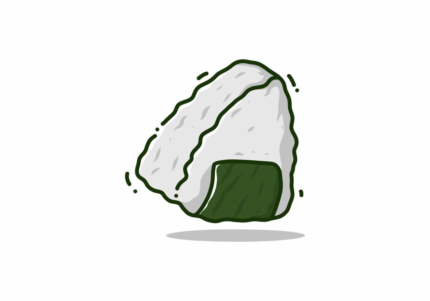 ilustración simple de onigiri de comida japonesa vector