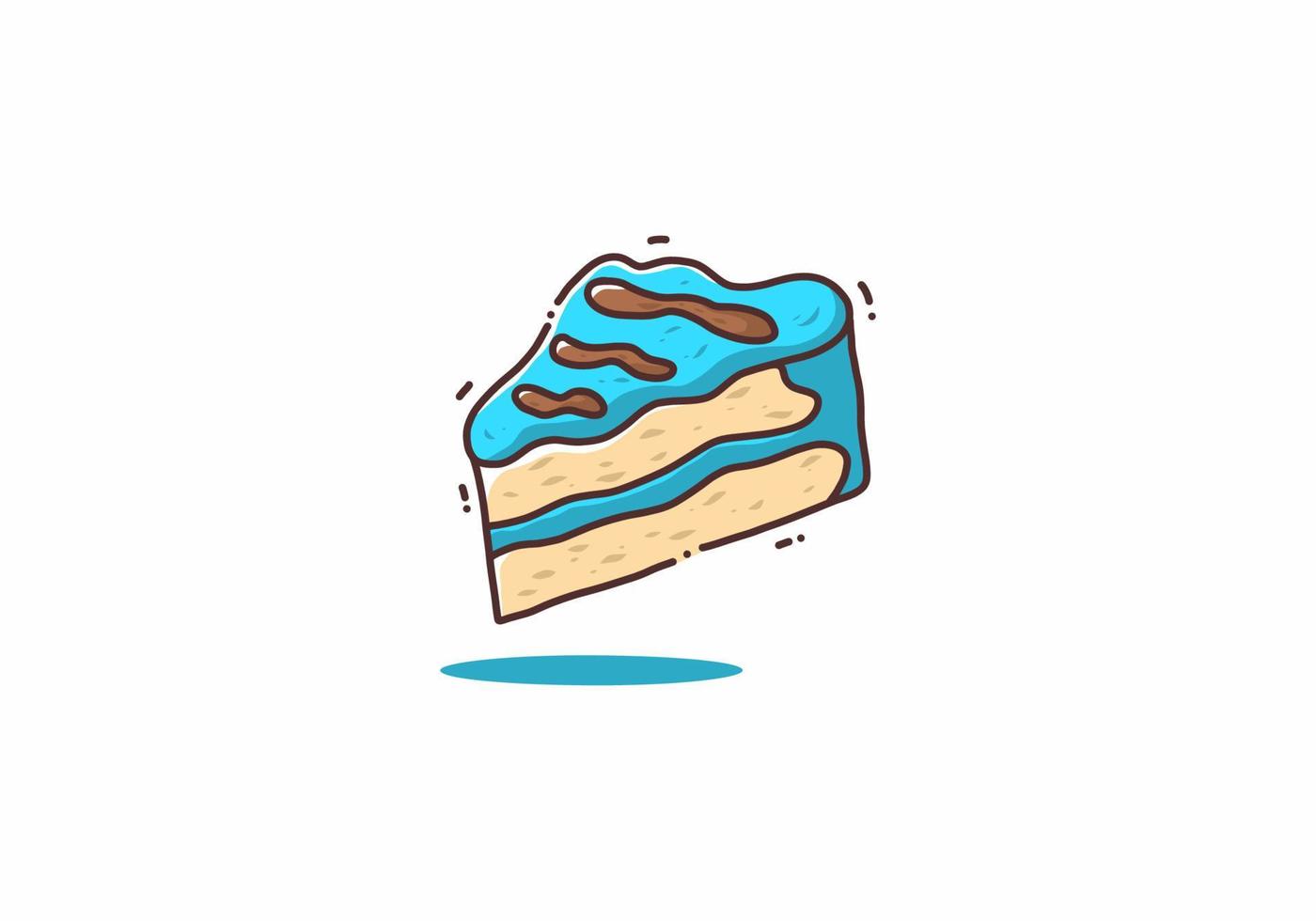 linda ilustración simple de rebanada de tarta azul vector