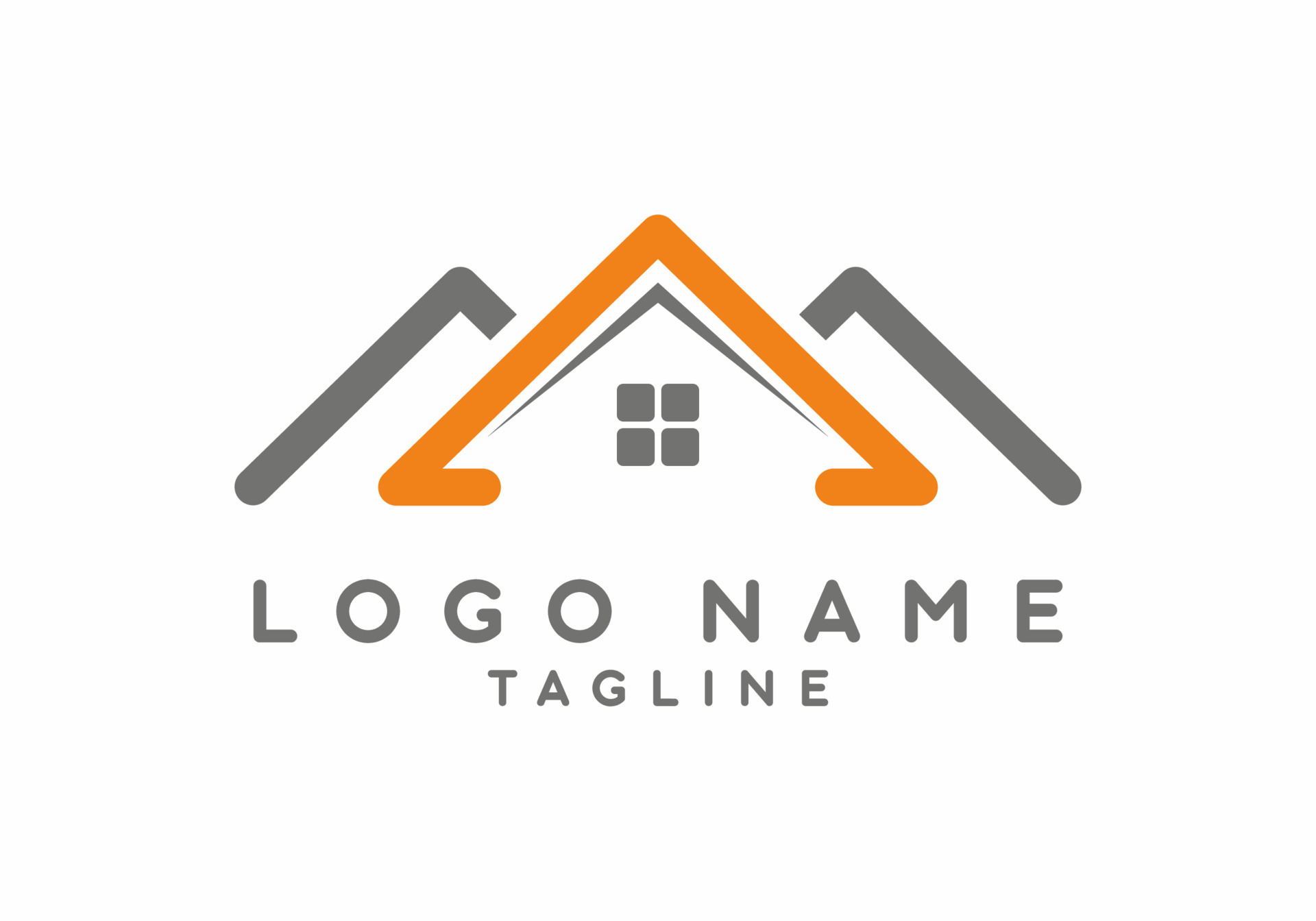 Orange grey house real estate logo 7584003 Vector Art at Vecteezy