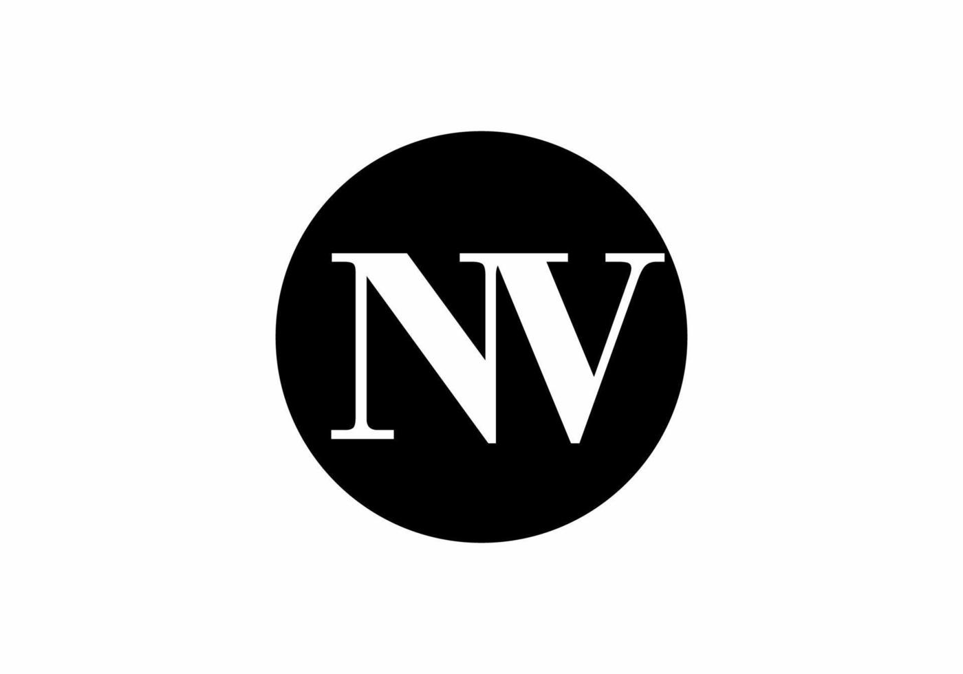 White black of NV initial letter vector