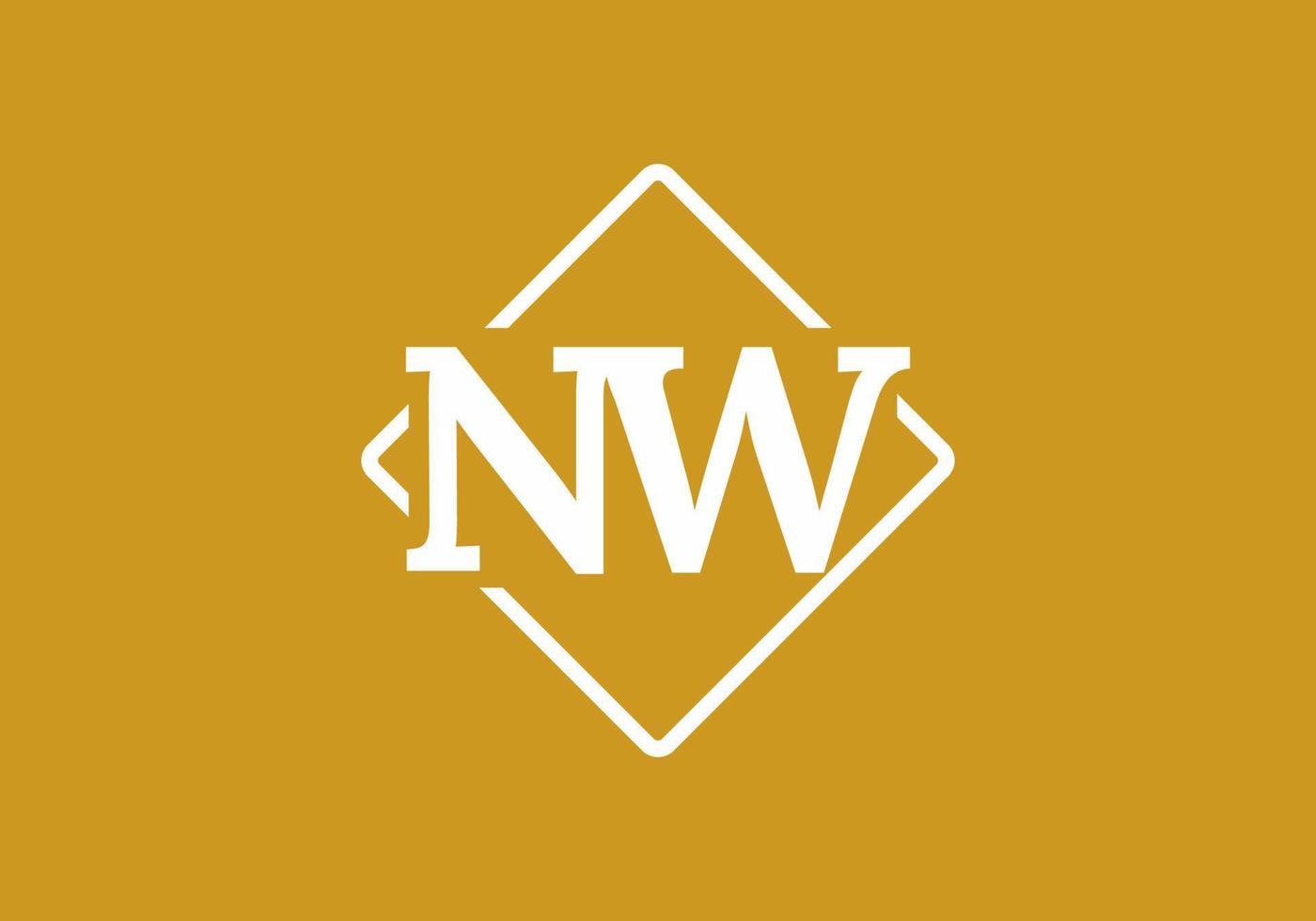 White gold color of NW initial letter vector
