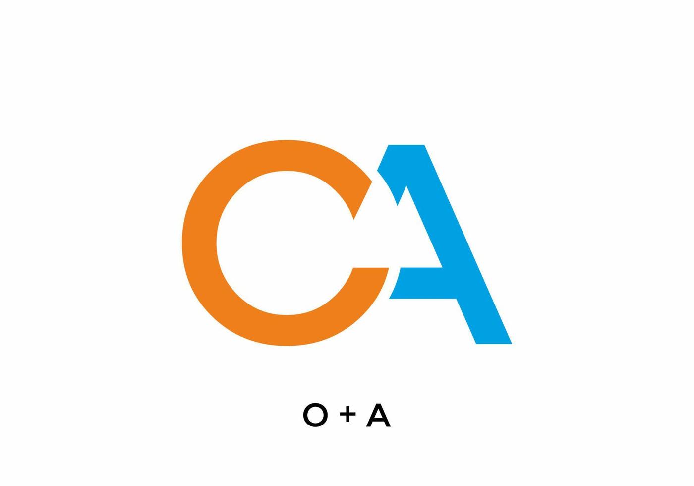 Orange blue color of OA initial letter vector