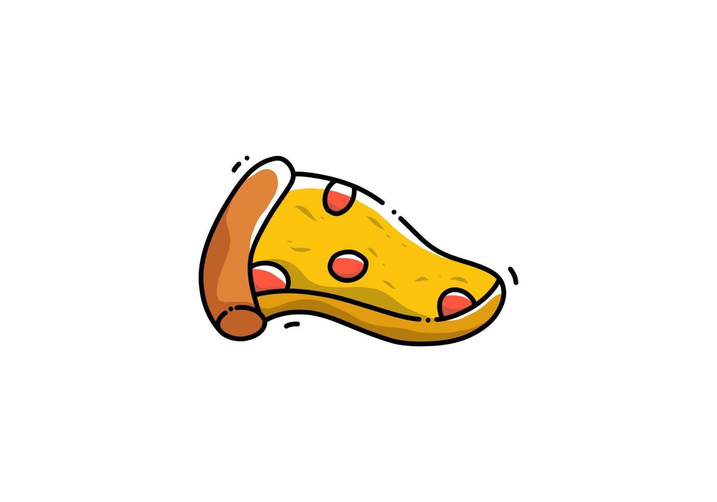 Simple kawaii illustration of pizza vector