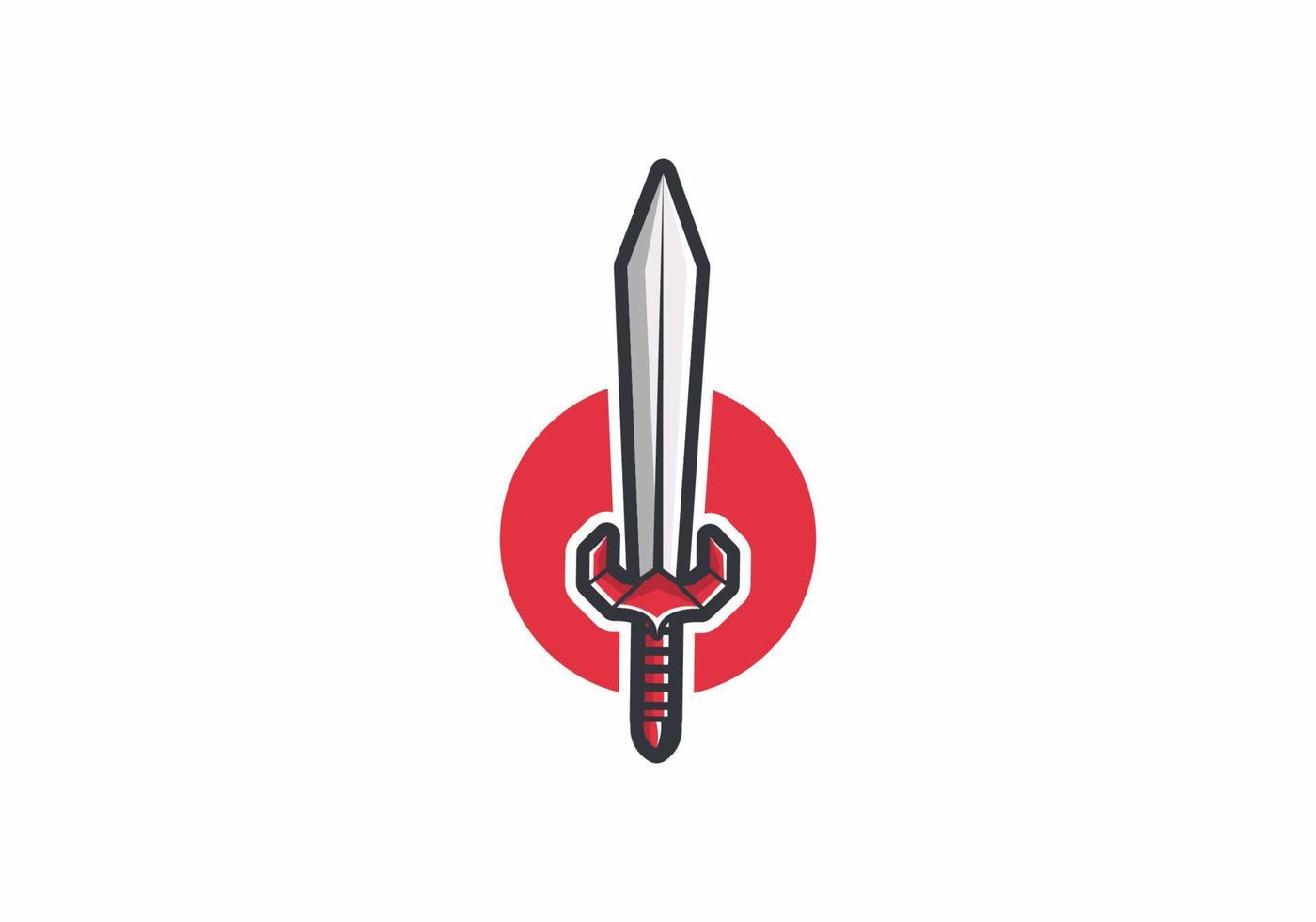 Red black color of warrior sword vector