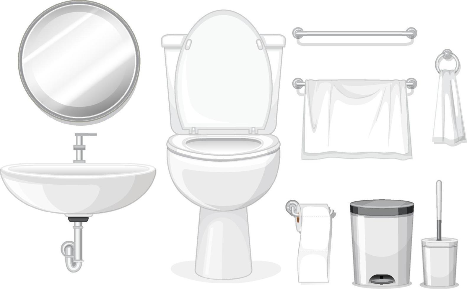 Sanitary wares on white background vector