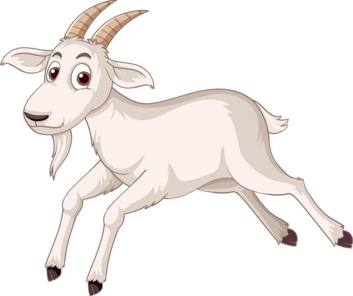 A white goat cartoon character 7584165 Vector Art at Vecteezy