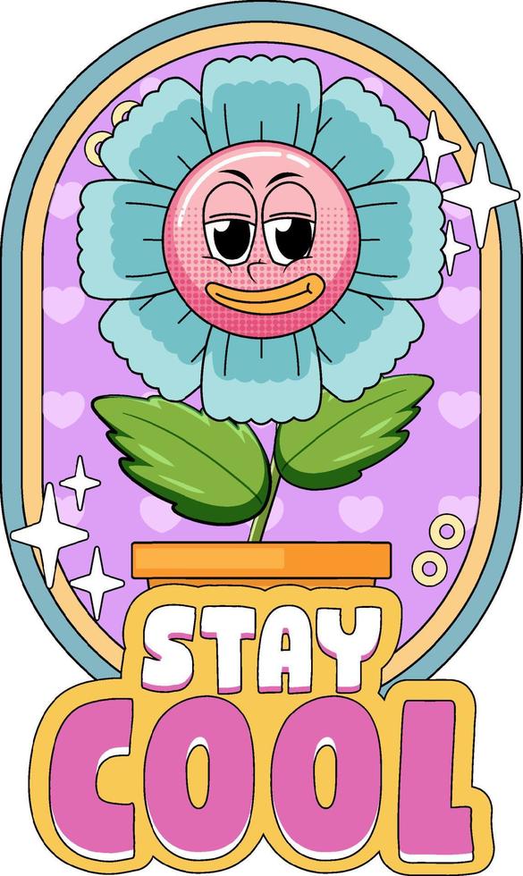 Flower with word expression comic style vector