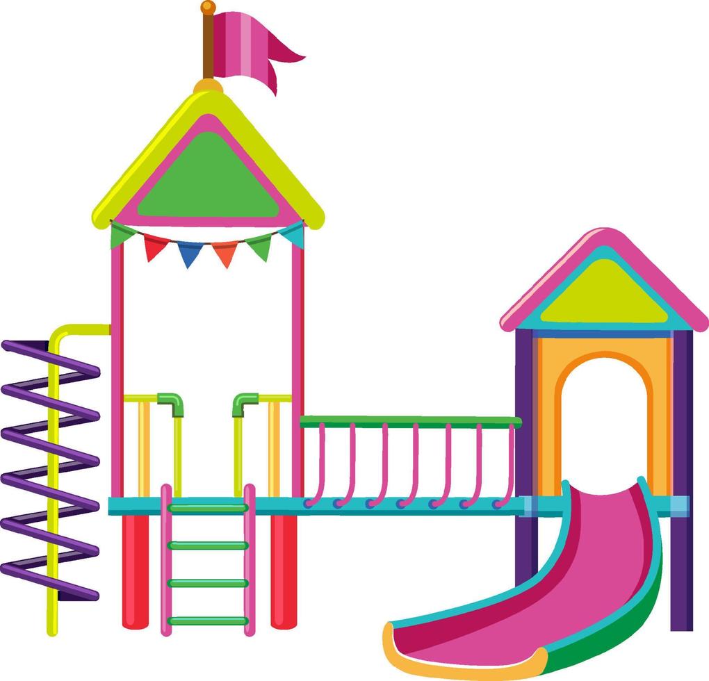 Outdoor playground slide for kids vector