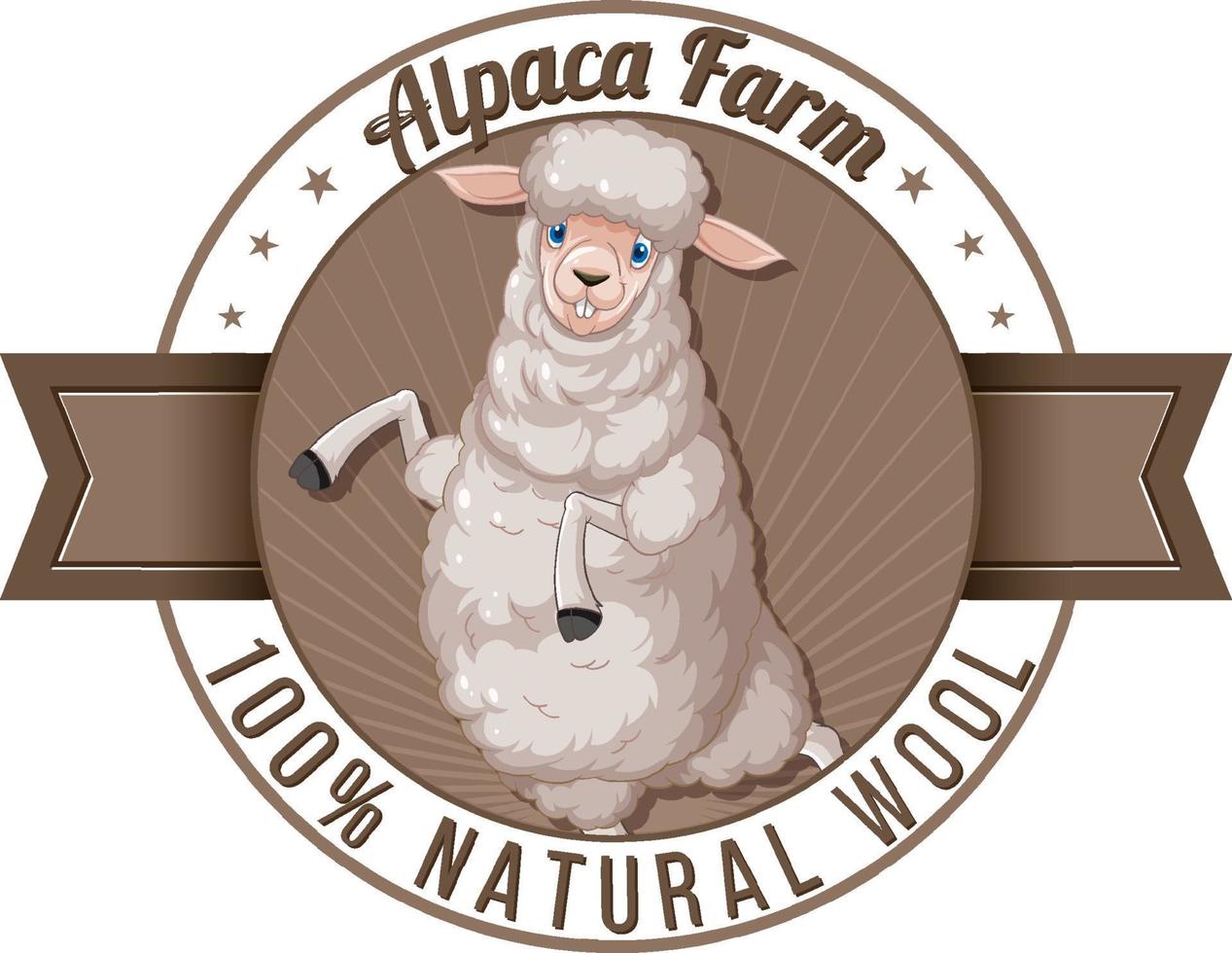 Alpaca farm logo for wool products vector