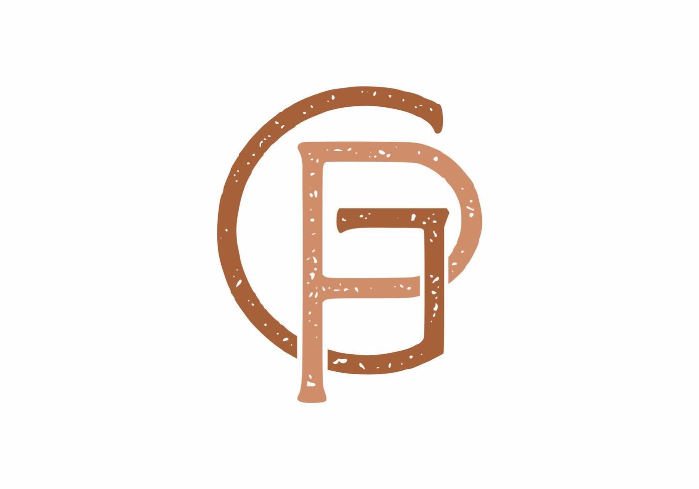 Vintage GP initial letter logo vector