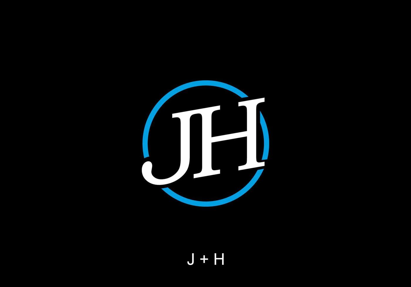 White blue of JH initial letter vector