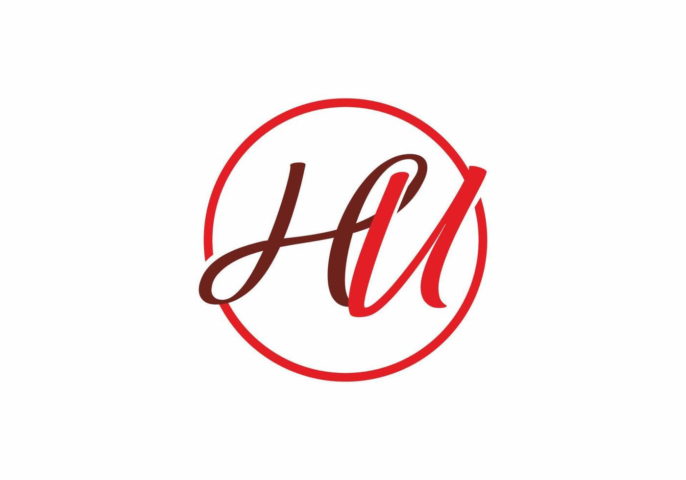 Red HU initial letter in circle vector