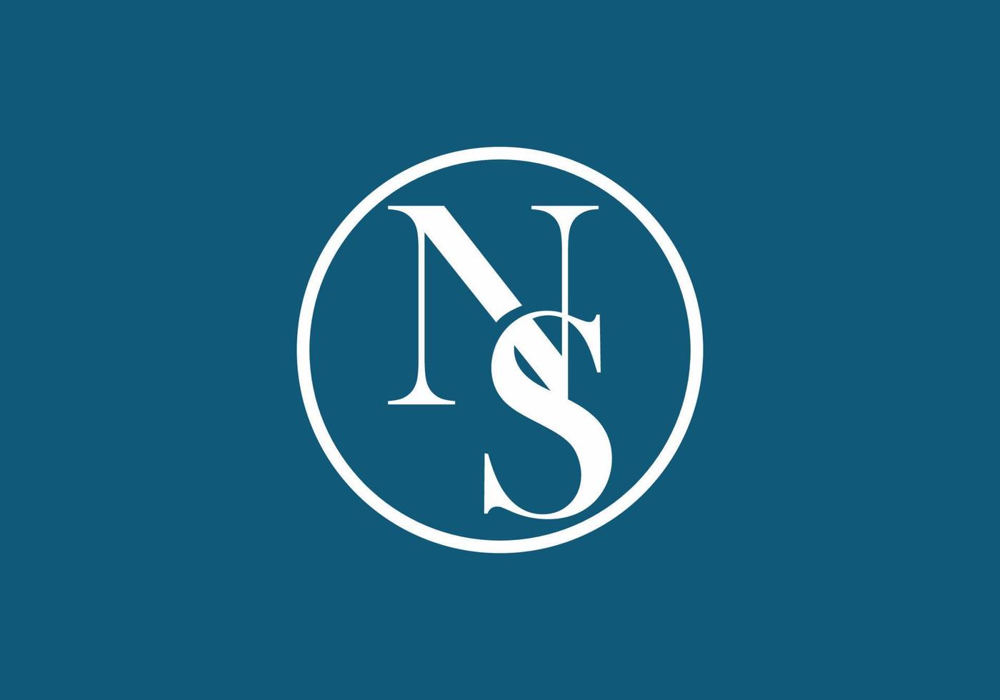 White blue of NS initial letter vector