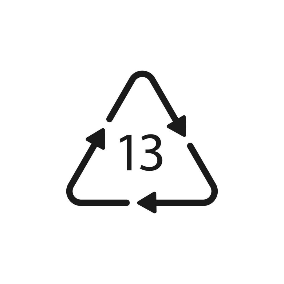 Battery recycling symbol 13 SO Z. Vector illustration