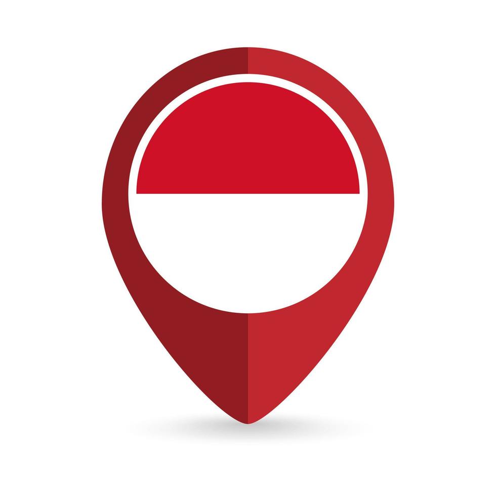 Map pointer with country Monaco. Monaco flag. Vector illustration.
