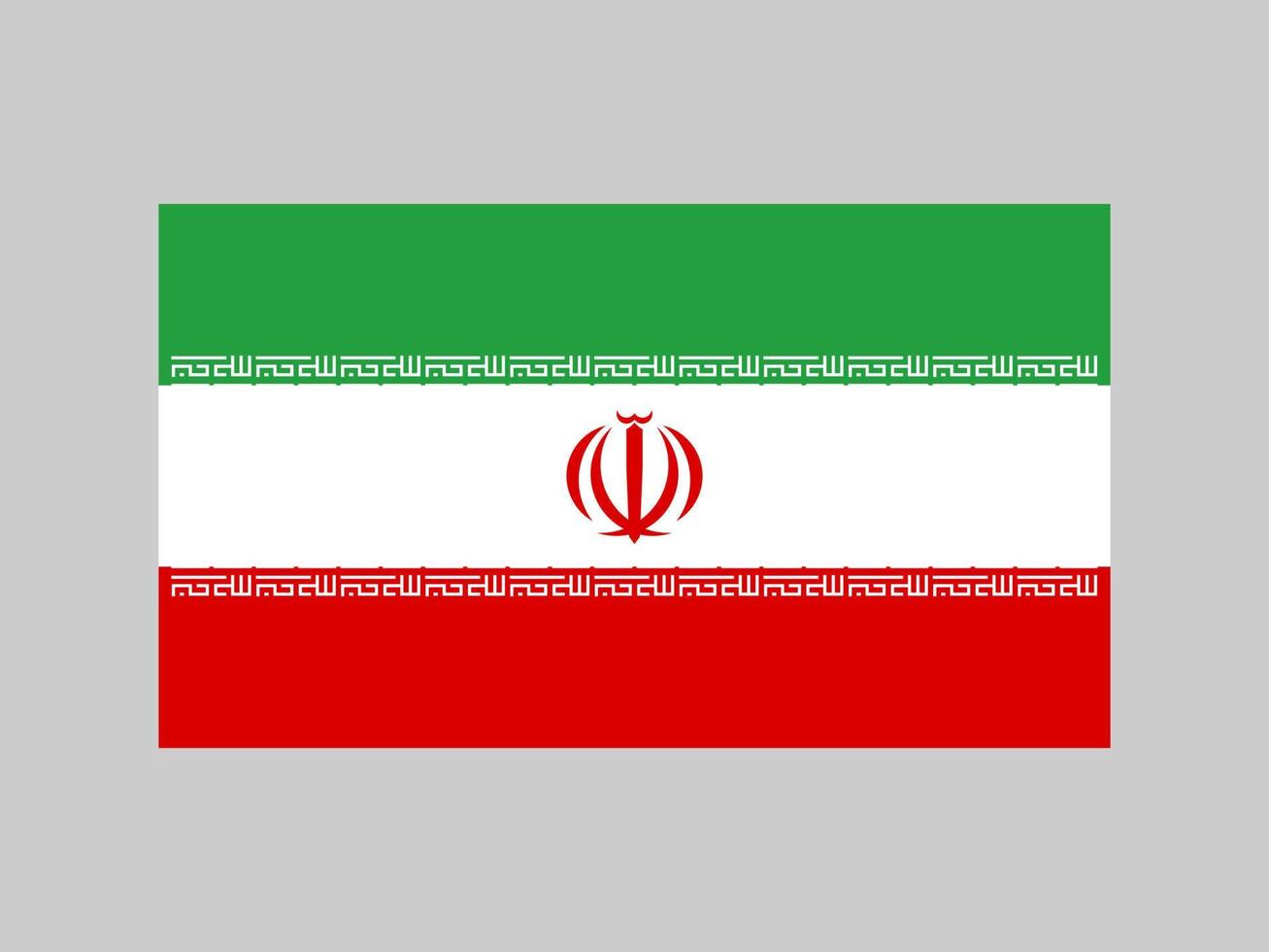 Iran flag, official colors and proportion. Vector illustration.