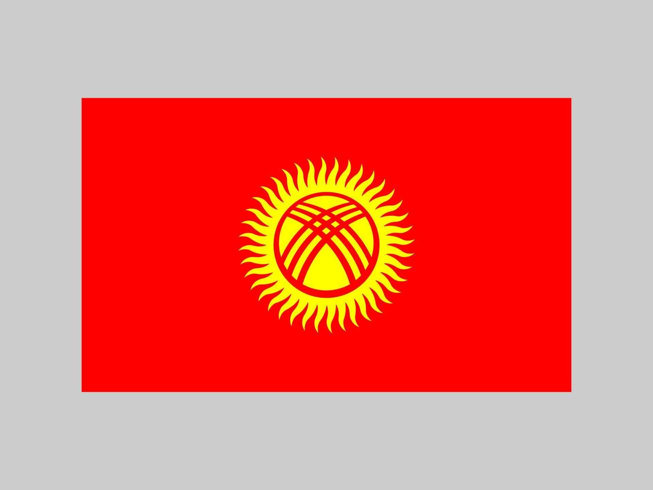 Kyrgyzstan flag, official colors and proportion. Vector illustration.