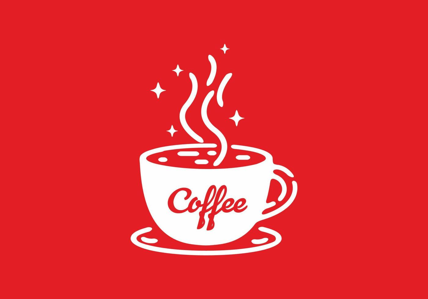 Red and white coffee cup illustration vector