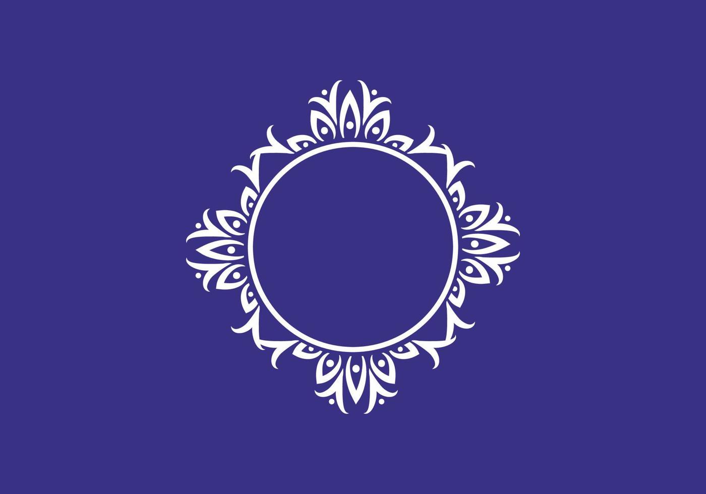 White purple circle with ornament vector logo