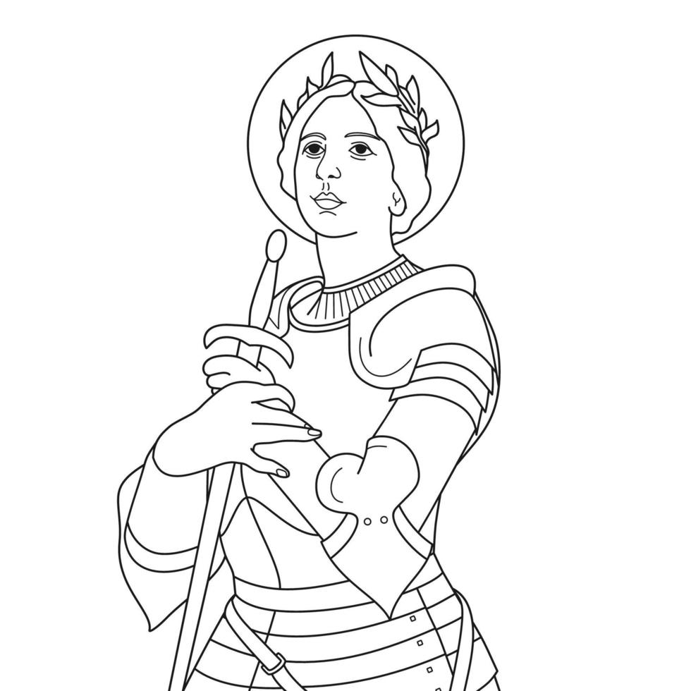 Saint Joan of Arc Colored Vector Illustration
