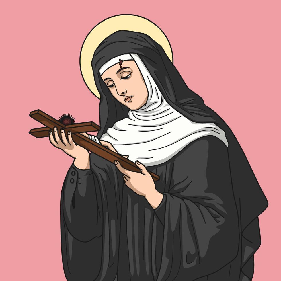 santa rita de cascia ilustración vectorial de color vector