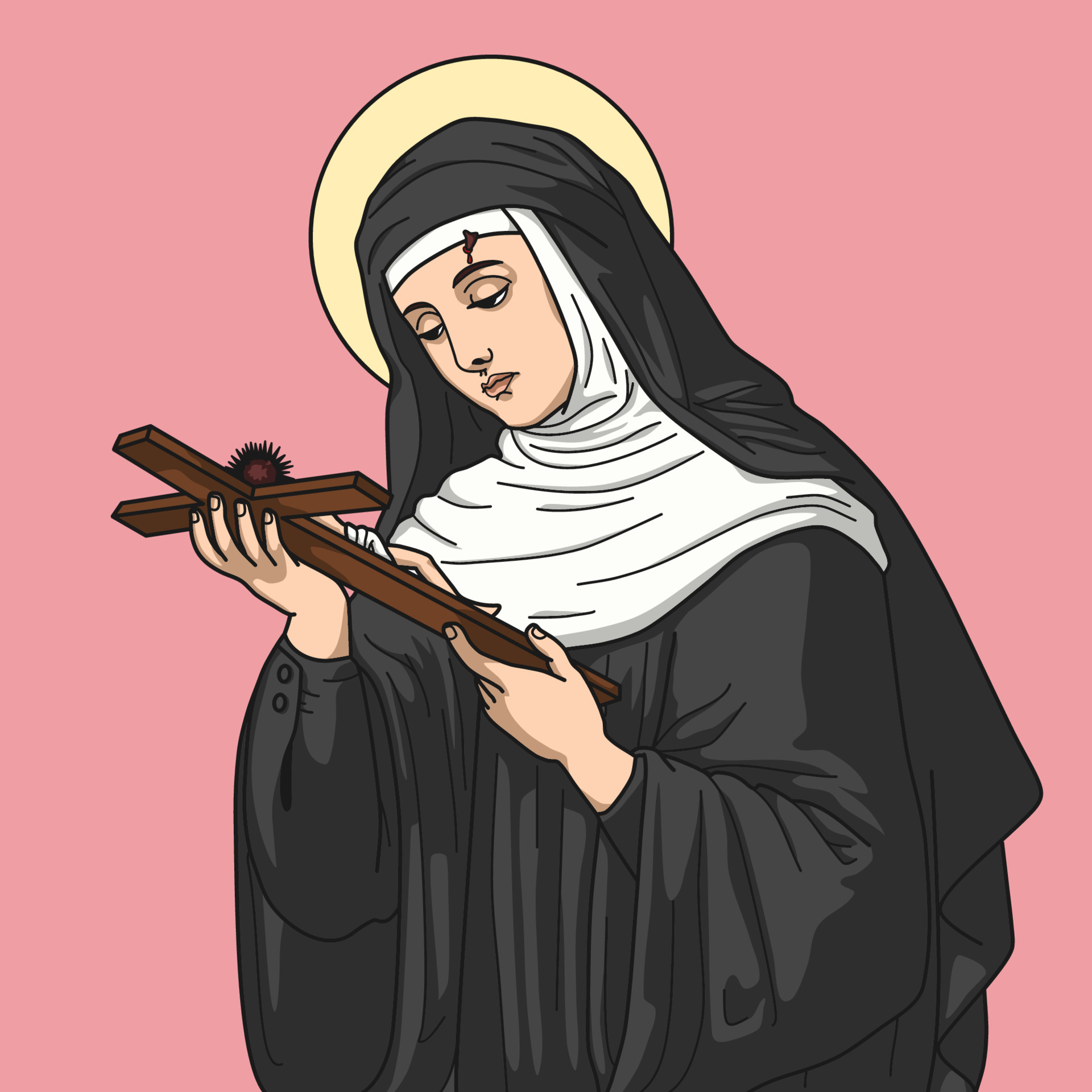 Sf Rita Saint Rita of Cascia Colored Vector Illustration 7584900 Vector Art at