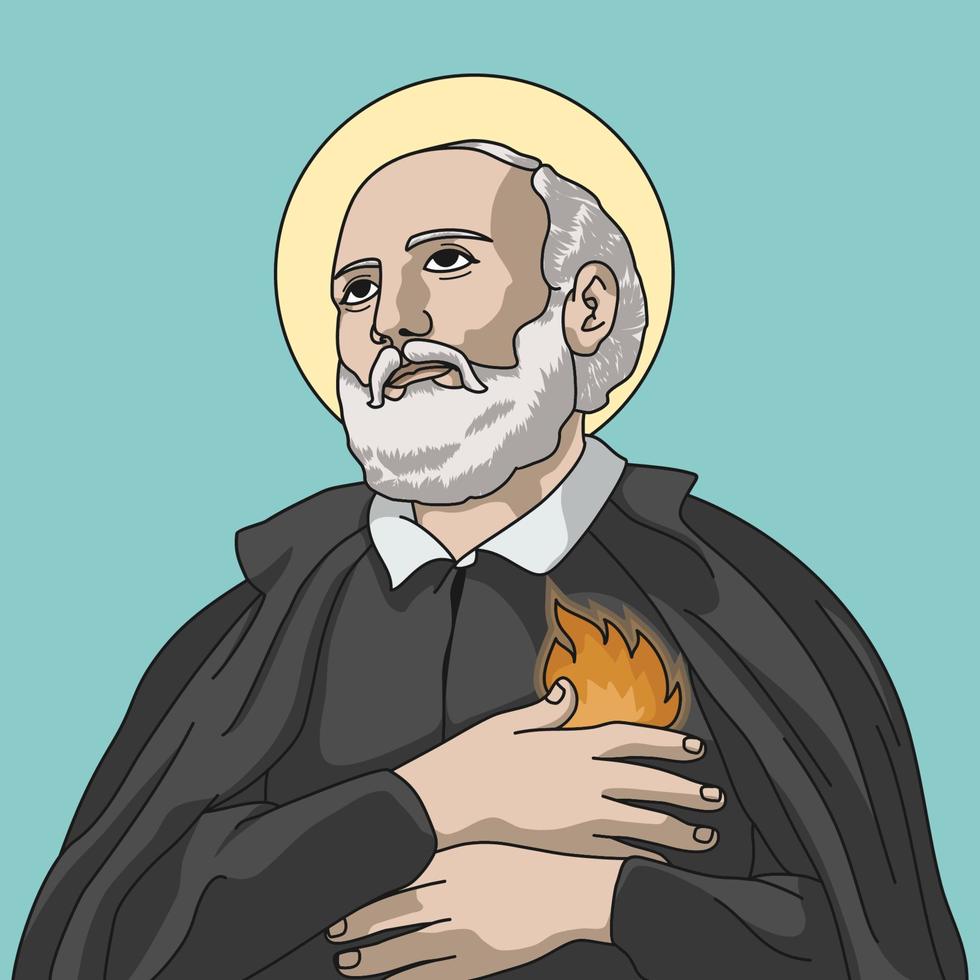 Saint Philip Neri Colored Vector Illustration