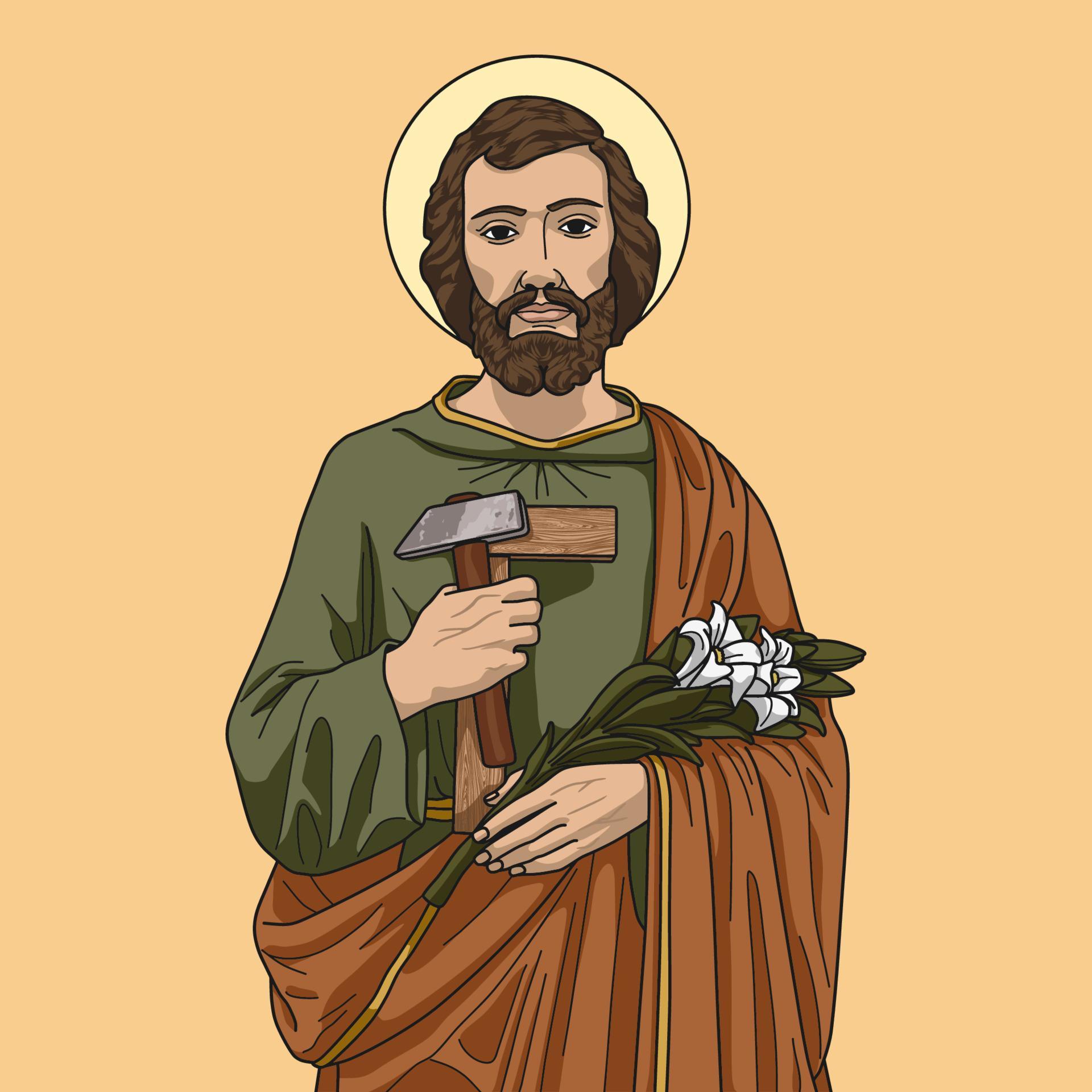 Saint Joseph Worker Colored.eps 7584907 Vector Art at Vecteezy
