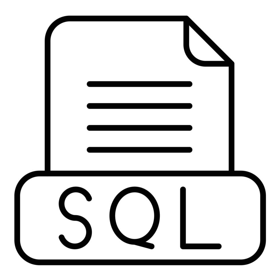 Sql File Line Icon vector