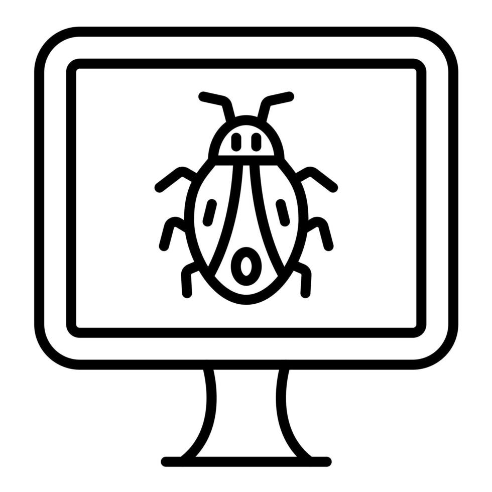 Computer Bug Line Icon vector