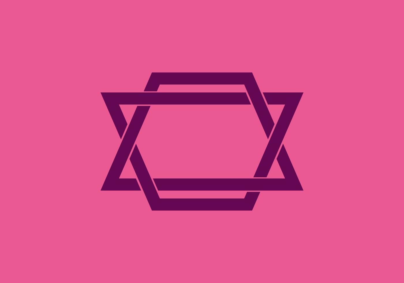 Purple color of double trapezoid shape vector