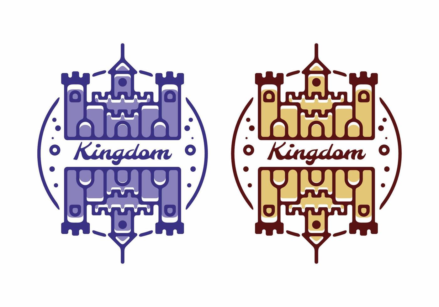 Purple and brown color illustration of mirror kingdom castle vector