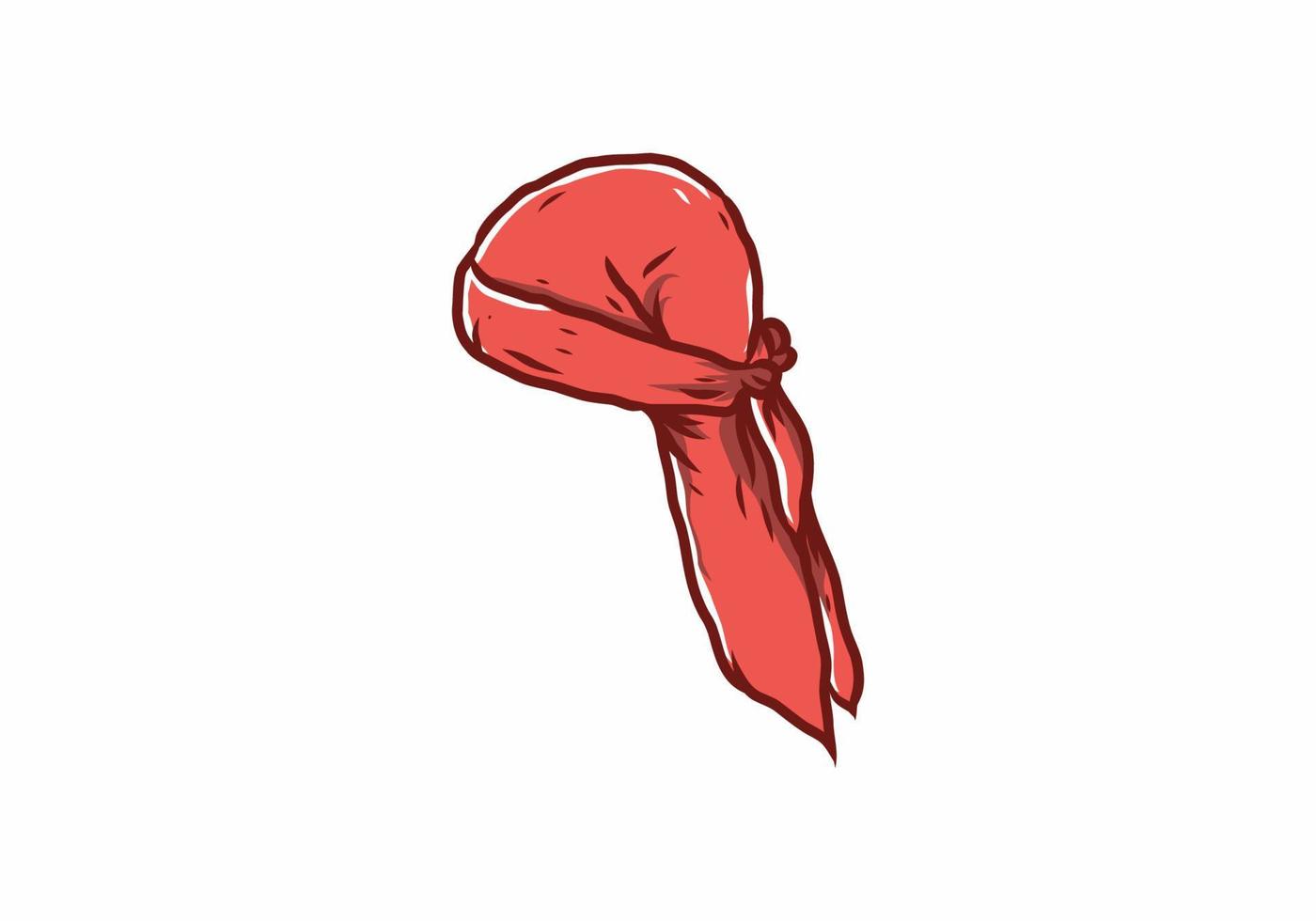 dibujo ilustrativo rojo de durag vector