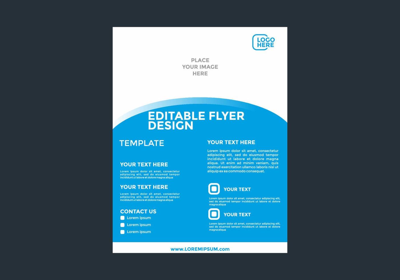 Unique and colorful editable flyer design vector