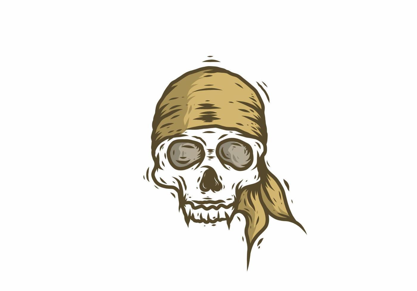 cráneo de piratas con ilustración durag vector