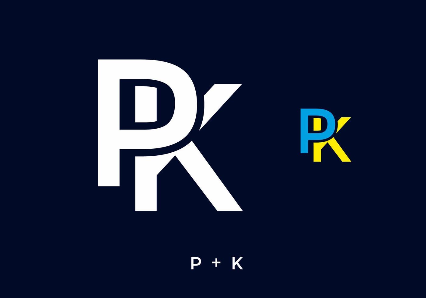 White color of PK initial letter vector