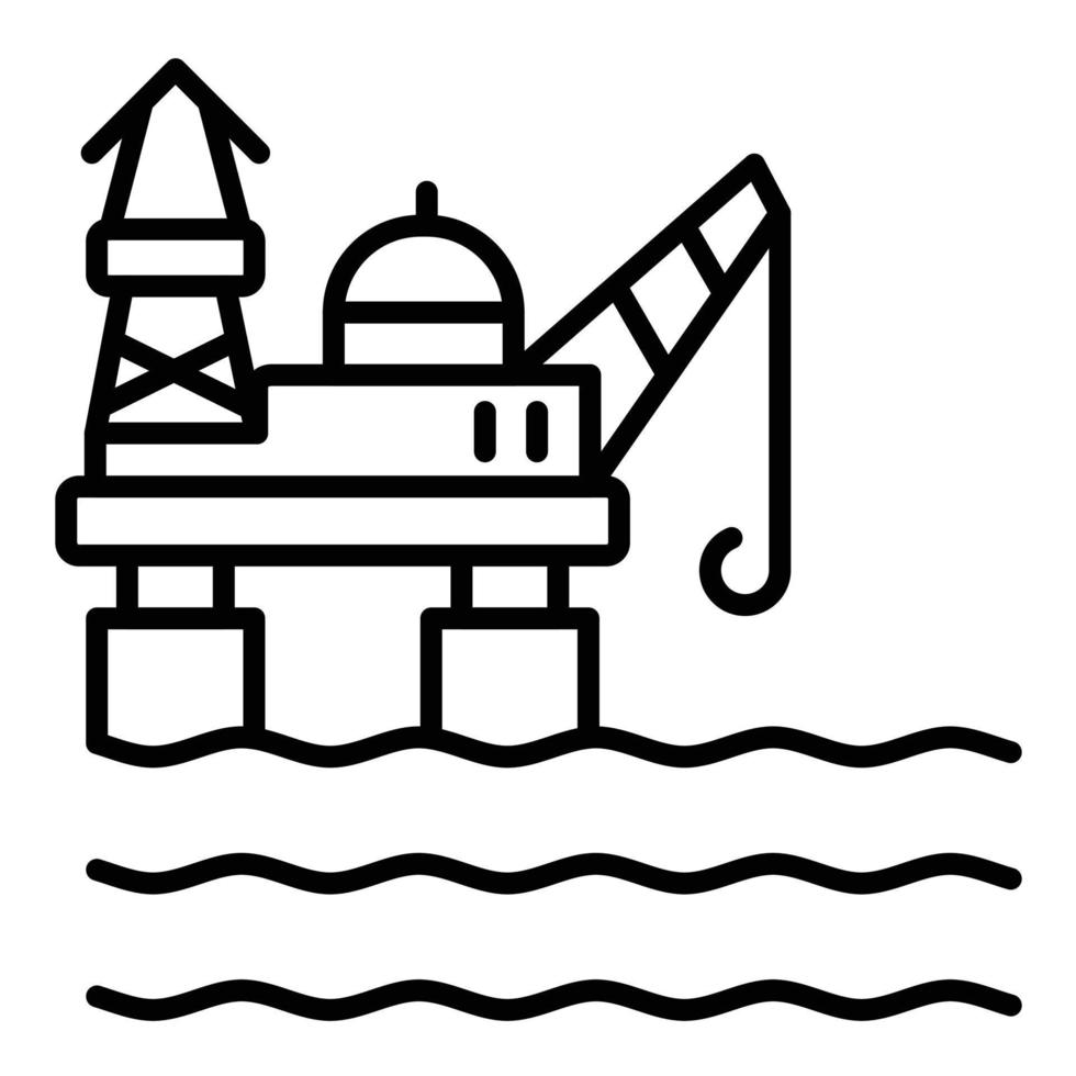 Oil Platform Line Icon vector
